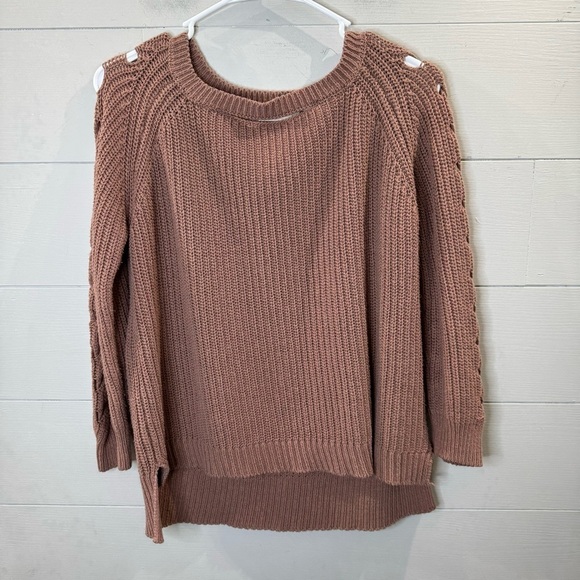 Altar'd State Womens Brown Knit Cutout Neck And Sleeve Sweater Size S - Picture 1 of 9